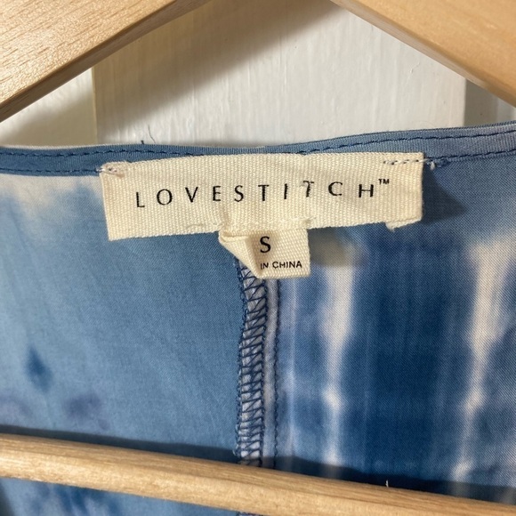 LOVESTITCH wrap blouse tie dye long bell sleeve size small - Picture 2 of 12